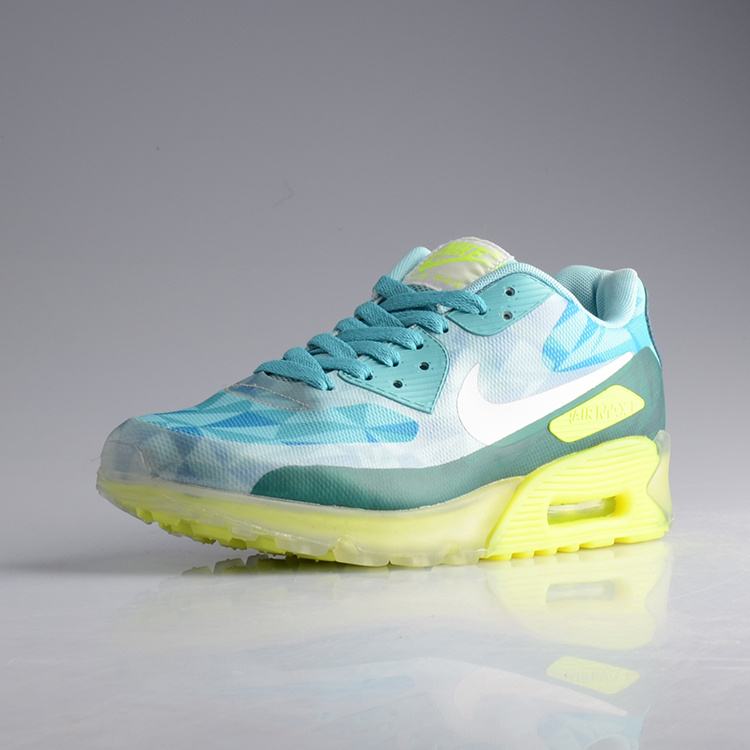 Nike Air Max 90 Jelly Sky Blue Fluorscent Green Shoes - Click Image to Close