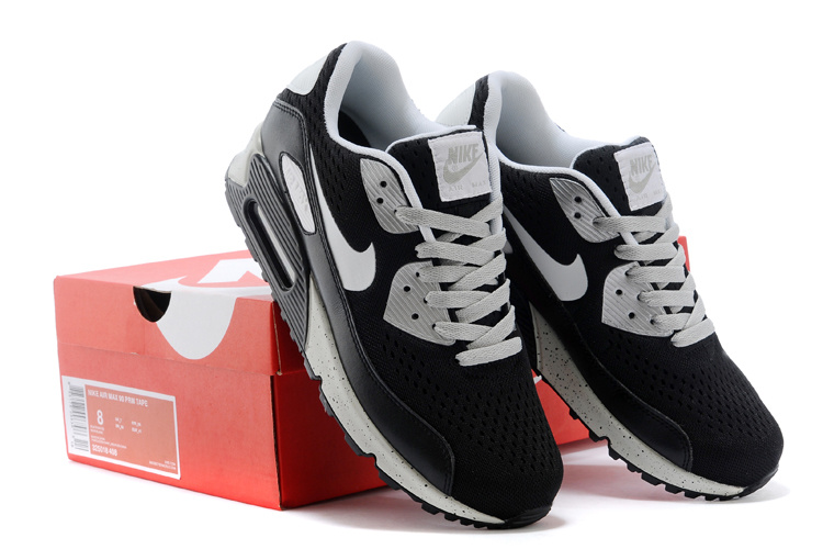 Nike Air Max 90 Knit Black Grey Shoes - Click Image to Close