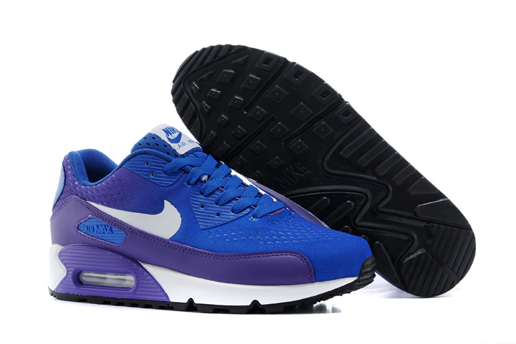 Nike Air Max 90 Knit Blue White Shoes - Click Image to Close