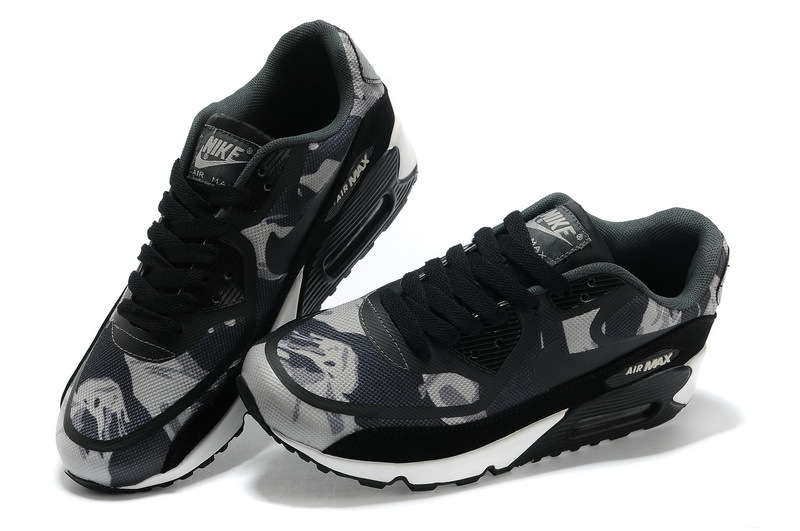 Women Nike Air Max 90 PREM TAPE Black Grey Shoes