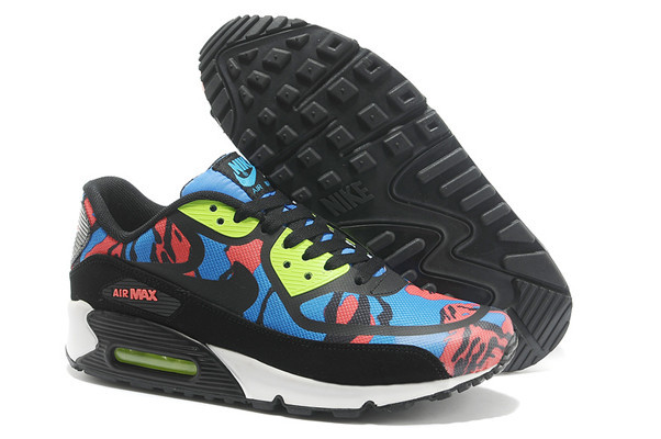 Nike Air Max 90 PREM TAPE Black Red Blue Women Shoes - Click Image to Close