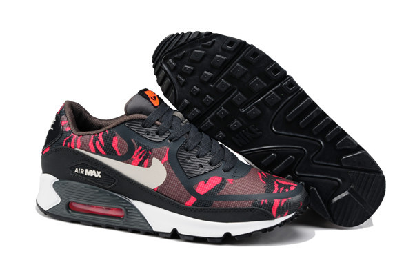 Nike Air Max 90 PREM TAPE Black Red Women Shoes - Click Image to Close