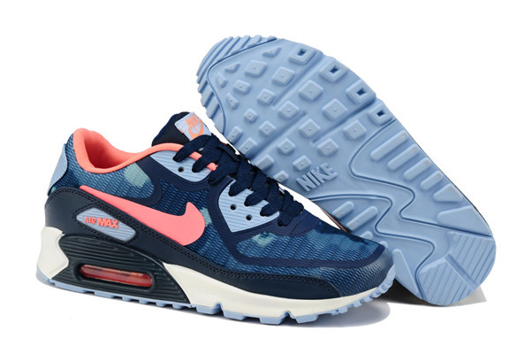 Nike Air Max 90 PREM TAPE Blue Red White Women Shoes - Click Image to Close