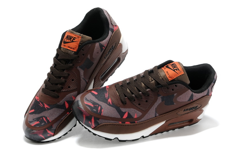 Women Nike Air Max 90 PREM TAPE Brown Red Shoes - Click Image to Close