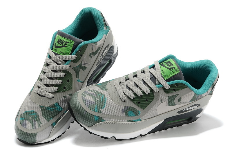 Nike Air Max 90 PREM TAPE Grey Army Blue Shoes - Click Image to Close
