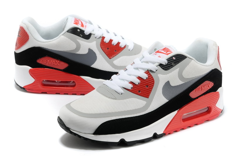 Women Nike Air Max 90 PREM TAPE White Black Red Shoes - Click Image to Close