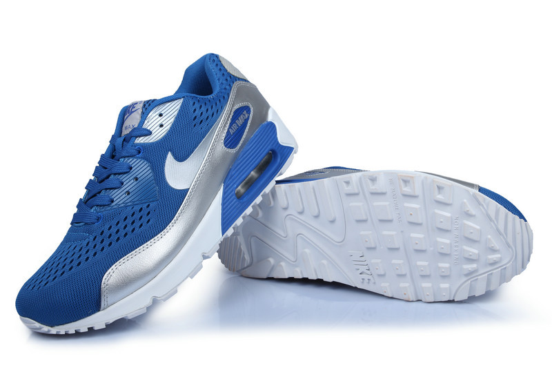 Nike Air Max 90 Premium EM Blue Silver White - Click Image to Close