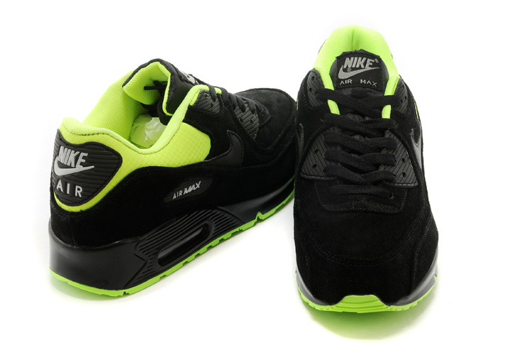 Nike Air Max 90 Suede Wool Dark Black Green Shoes - Click Image to Close