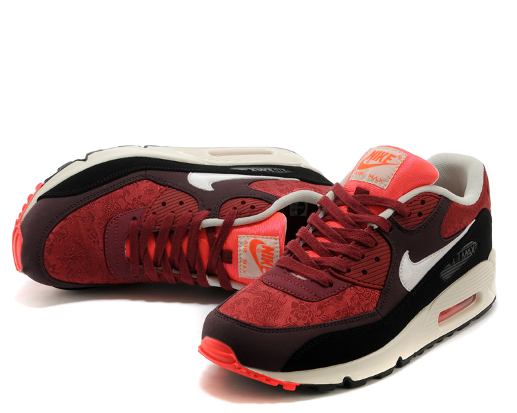Nike Air Max 90 Wine Red Black White Shoes