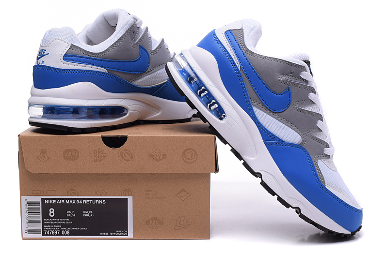 Nike Air Max 94 White Grey Blue Shoes - Click Image to Close