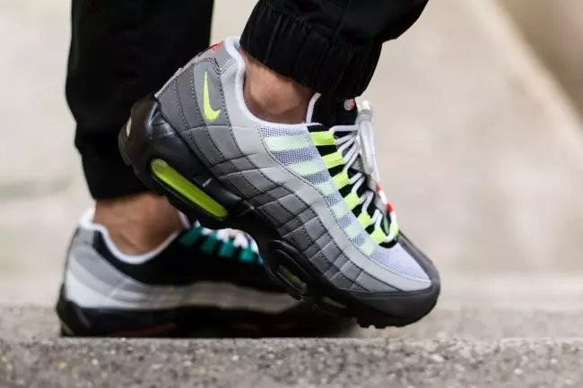 Nike Air Max 95 Black Grey Fluorscent Shoes - Click Image to Close