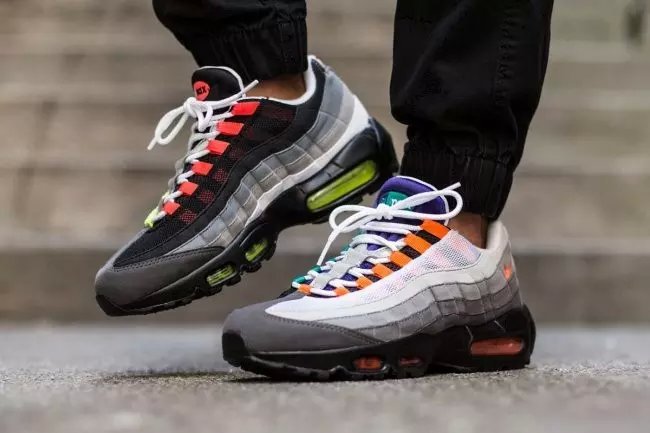 Nike Air Max 95 Black White Orange Shoes - Click Image to Close