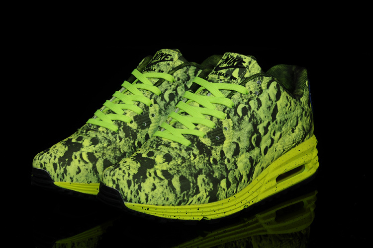 Nike Air Max Lunar 90 SP Moon Landing Fluorscent Green Shoes - Click Image to Close