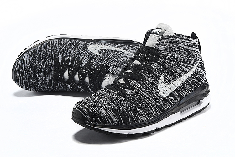 Nike Air Max Lunar90 Flyknit Chukka Black White Shoes