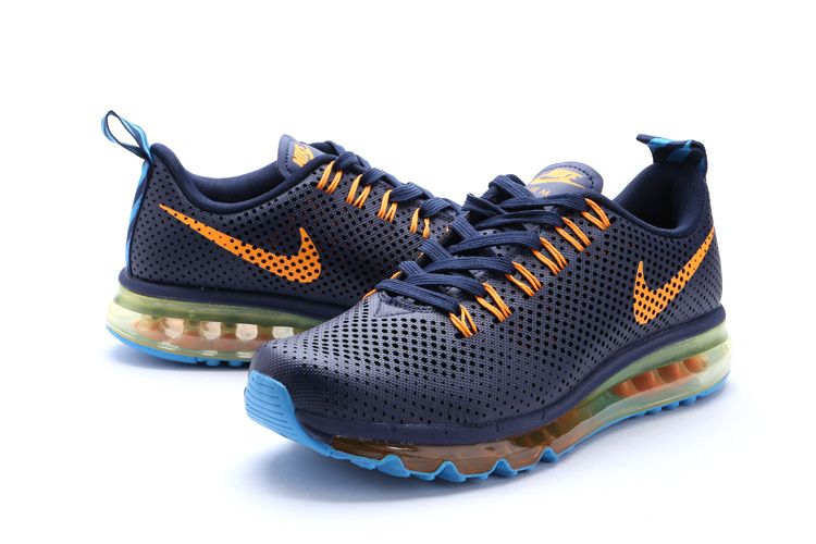 Nike Air Max Motion 2014 Shoes Dark Blue Orange Blue - Click Image to Close