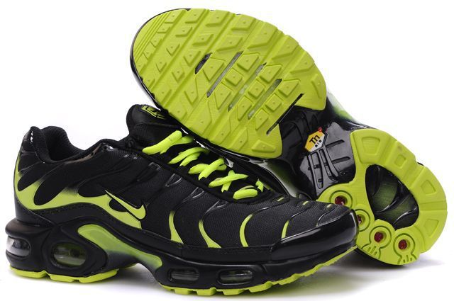 Nike Air Max TN Shoes Black Green Logo - Click Image to Close