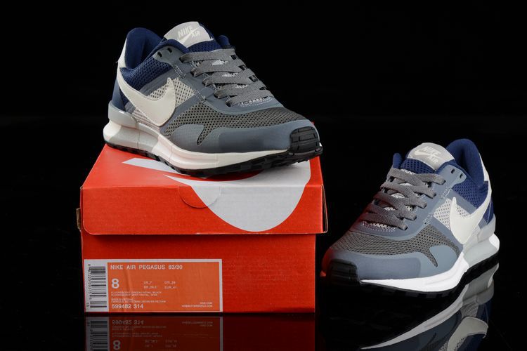 Nike Air Pegasus 8330 3M Running Shoes Grey White Blue - Click Image to Close