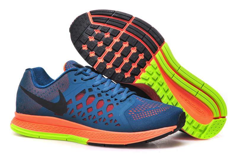 Nike Air Zoom Pegasus 31 Deep Blue Orange Fluorscent Running Shoes - Click Image to Close