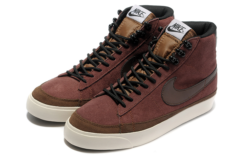 Nike Blazer 2 High Suede Coffe Red Black Shoes