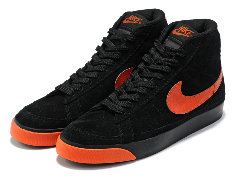 Nike Blazer 2 High Suede Black Orange Shoes