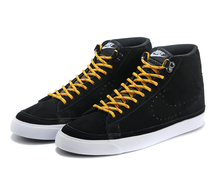Nike Blazer 2 High Suede Black Yellow Shoes