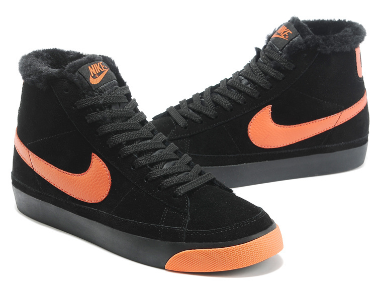 Nike Blazer 2 High Wool Black Orange Shoes