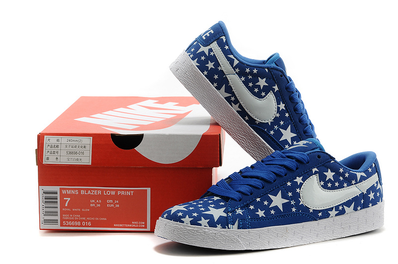 Nike Blazer Low Midnight Blue White Stars Men's Shoes