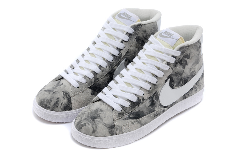 Nike Blazer Mid Camo Grey Scrawl Women's Shoes - Click Image to Close