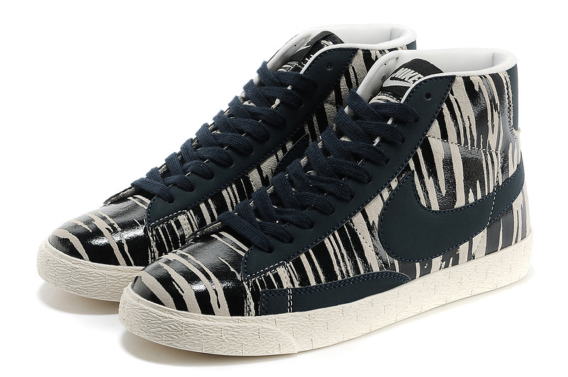 Nike Blazer Zebra Stripe Black White Men's Shoes