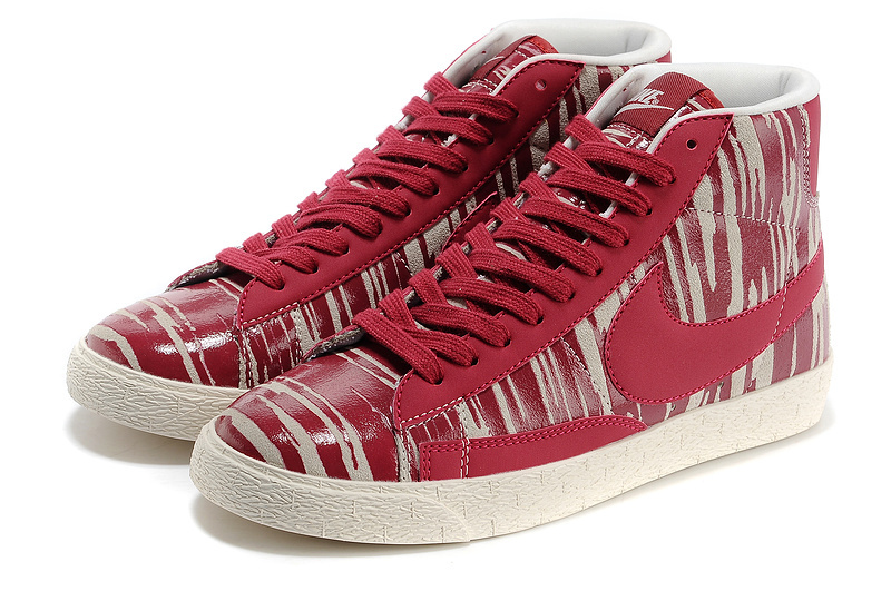 Nike Blazer Zebra Stripe Red White Men's Shoes
