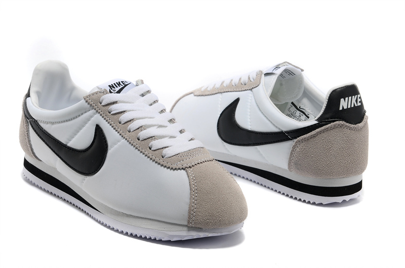 Nike Classic Cortez Nylon White Grey Black Shoes