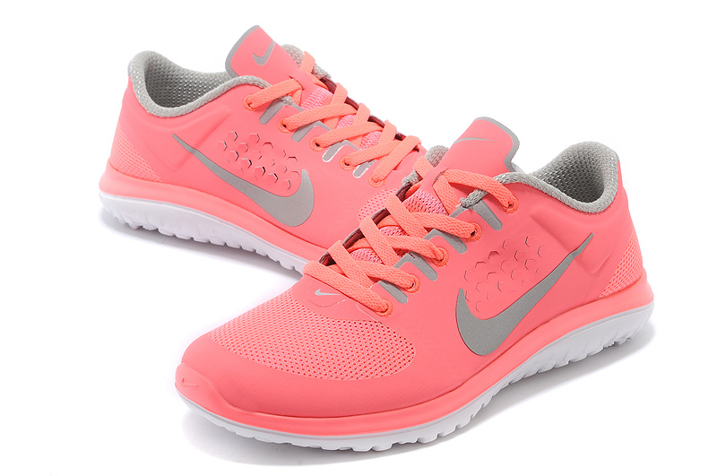 Nike FS Lite Run Shoes Light Orange Grey For Women - Click Image to Close