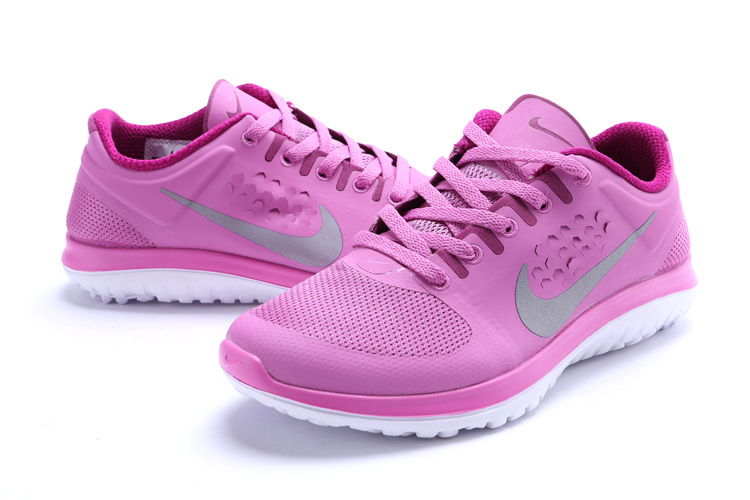 Nike FS Lite Run Shoes Pink Grey For Women - Click Image to Close