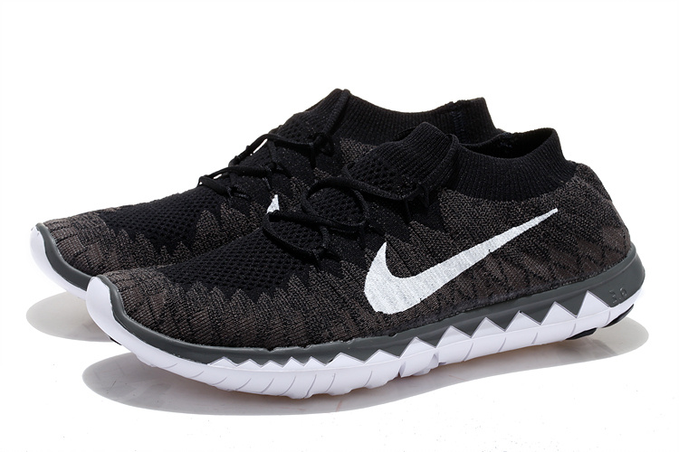 Nike Free Run 5.0 Flyknit Black White Running Shoes - Click Image to Close
