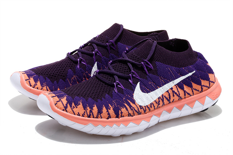 Nike Free Run 5.0 Flyknit Purple Pink White Running Shoes