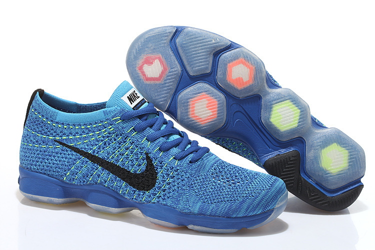 Nike Flyknit Agility Blue Black Running Shoes - Click Image to Close