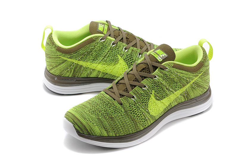 Nike Flyknit Lunar 1 Green Brown Shoes