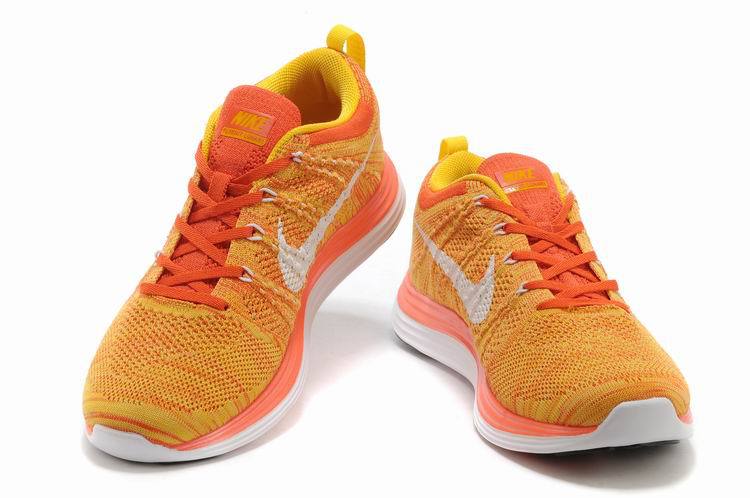 Nike Flyknit Lunar 1 Orange White Shoes - Click Image to Close