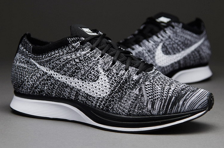 Nike Flyknit Racer Black White Women Shoes - Click Image to Close