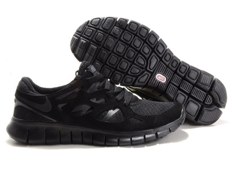 Nike Free Run 2.0 All Black Running Shoes - Click Image to Close