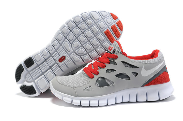 Nike Free Run 2.0 Blue Grey Red White Running Shoes - Click Image to Close