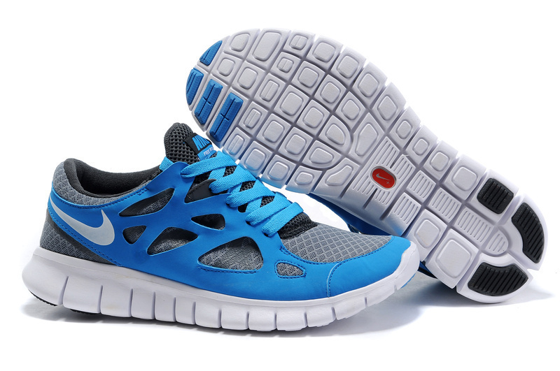 Nike Free Run 2.0 Blue Grey White Running Shoes
