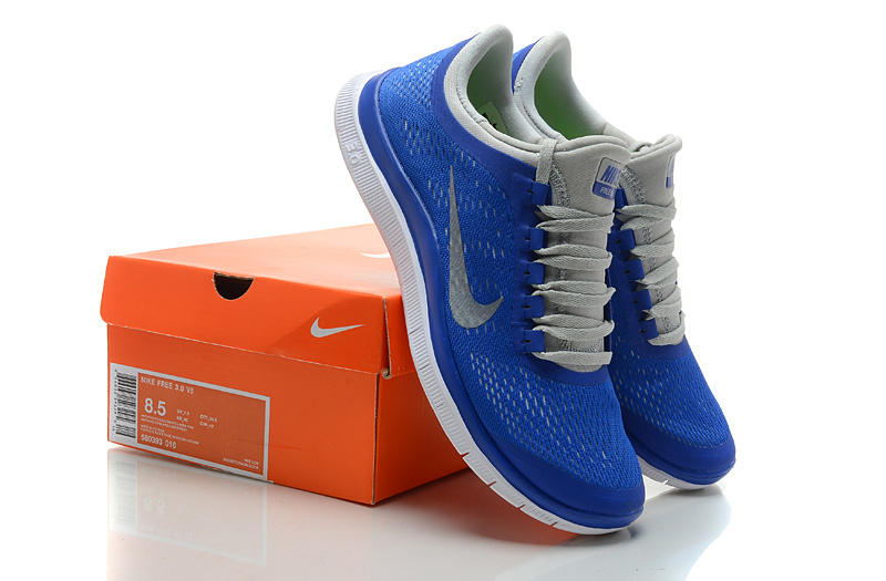 Nike Free Run 3.0 V5 Blue Grey Shoes - Click Image to Close