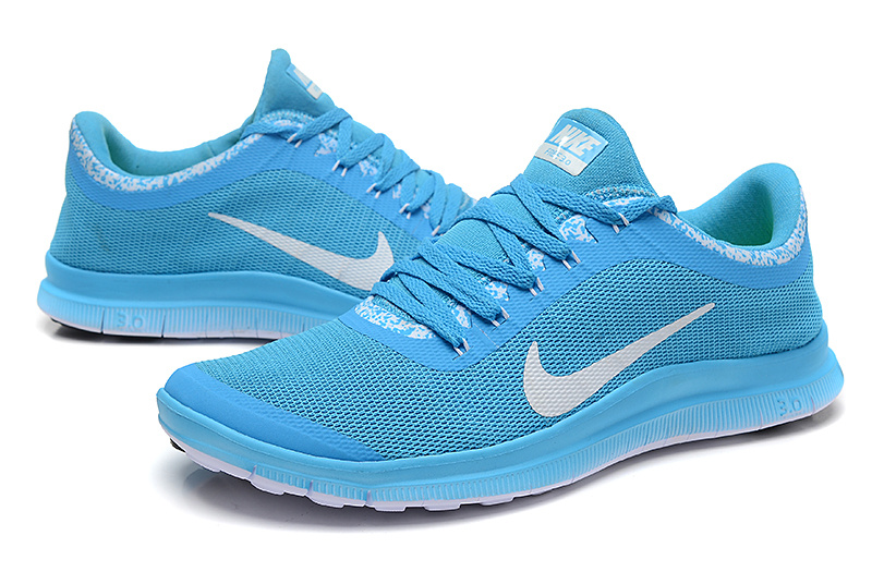 Nike Free Run 3.0 V5 EXT Baby Blue White Shoes - Click Image to Close