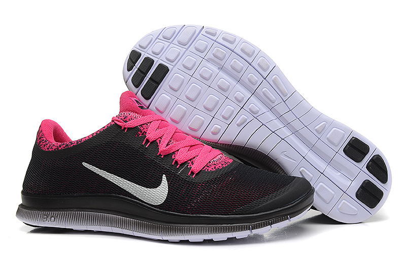 Nike Free Run 3.0 V5 EXT Black Pink Silver For Women - Click Image to Close