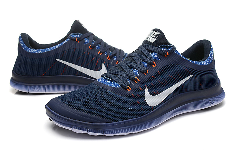Nike Free Run 3.0 V5 EXT Dark Blue White Shoes - Click Image to Close