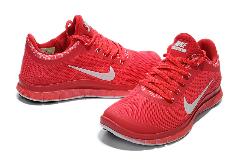 Nike Free Run 3.0 V5 EXT Red Silver For Women - Click Image to Close