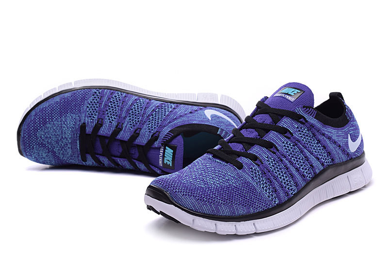 Nike Free 5.0 Flyknit Purple Black Shoes - Click Image to Close