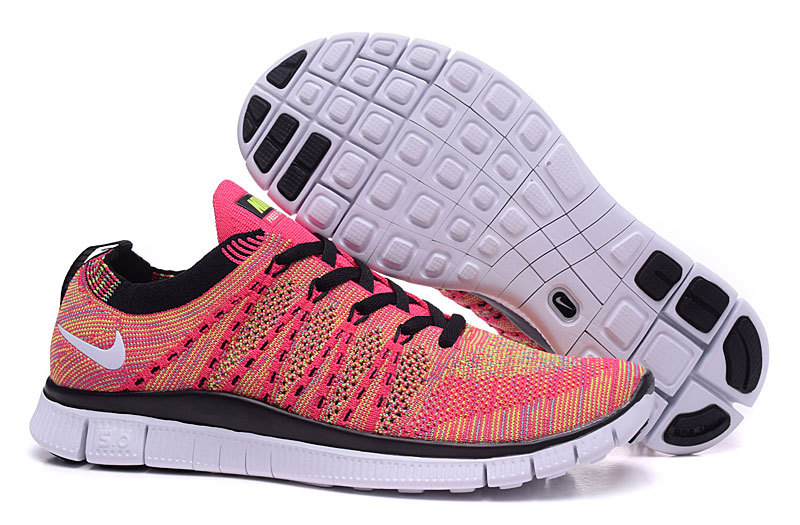 Nike Free 5.0 Flyknit Red Black Shoes - Click Image to Close