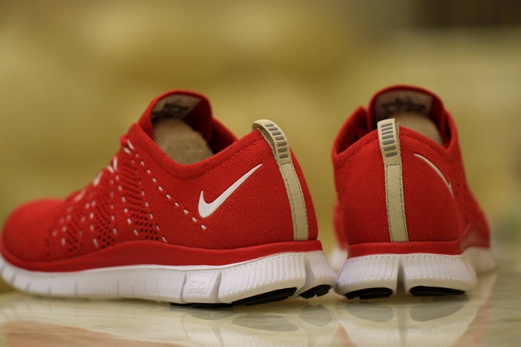 Nike Free 5.0 Flyknit Red White Shoes - Click Image to Close